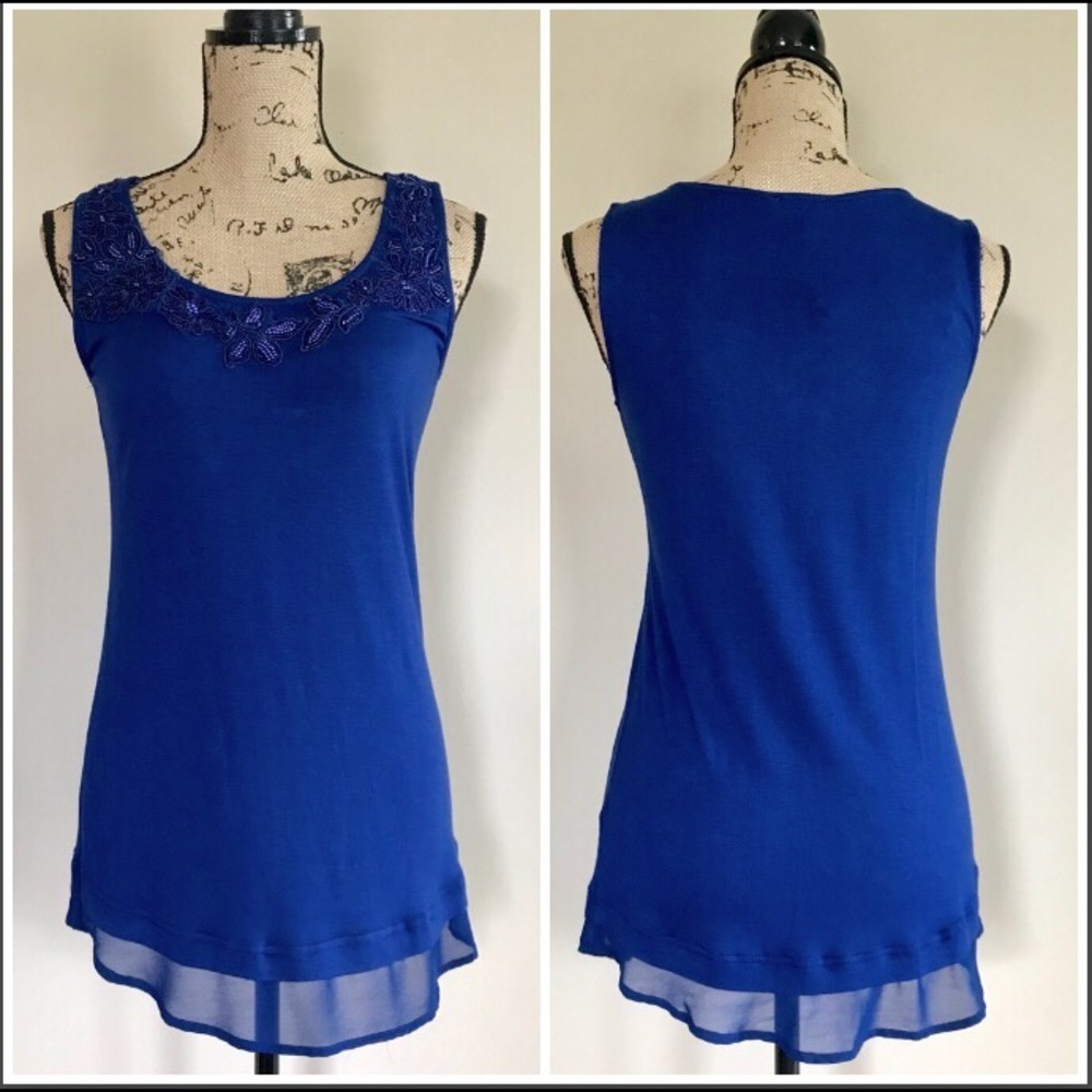 •Joseph A.• bead neckline tank